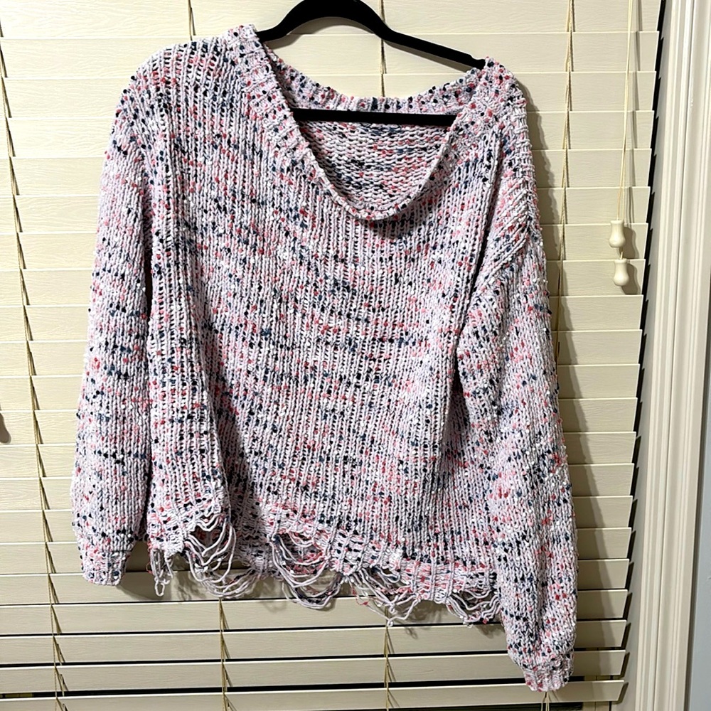XL multicolored scoop neck sweater